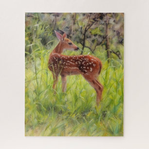 Baby-Reh-Natur-Kunst-Großes-Puzzle