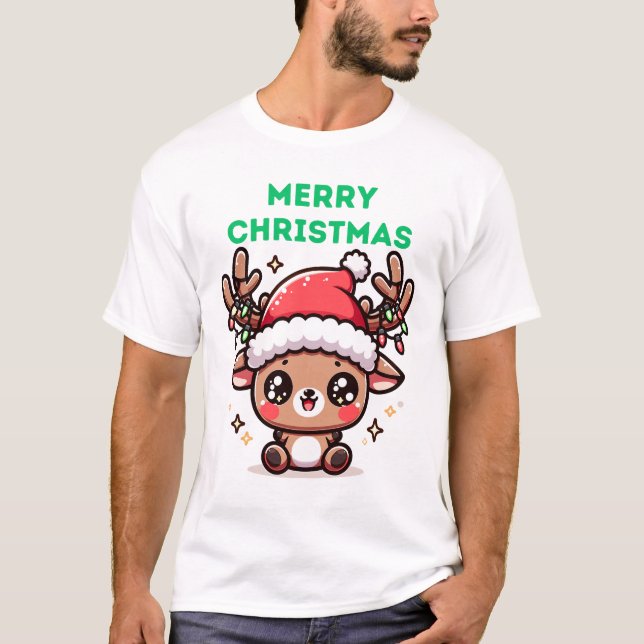 Baby Reindeer - Frohe Weihnachten T-Shirt (Vorderseite)