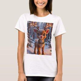Baby Rentier im Schneewald T-Shirt