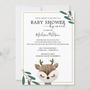 Baby Rentier mit Maske Baby Dusche by Mail Einladung