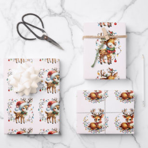 Baby Rentier Tangled Lights Weihnachtskids Geschenkpapier Set