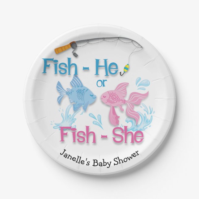 Baby Reveal Baby Dusche Pappteller (Vorderseite)