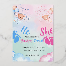 Baby Reveal Dusche Folieneinladung