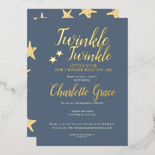Baby Reveal Party Twinkle Twinkle Little Star Folieneinladung