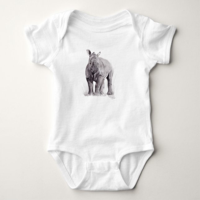 Baby Rhino Rumpoceros Baby Strampler (Vorderseite)