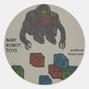 Baby Robot Toys Runder Aufkleber