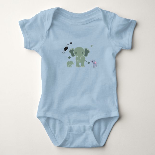 baby romper white elephant  strampler (Vorderseite)