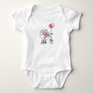 Baby rompertje met baby in kinderwagen baby strampler