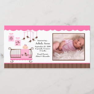 Baby Room Girl FOTO Geburtsankündigung Ankündigung