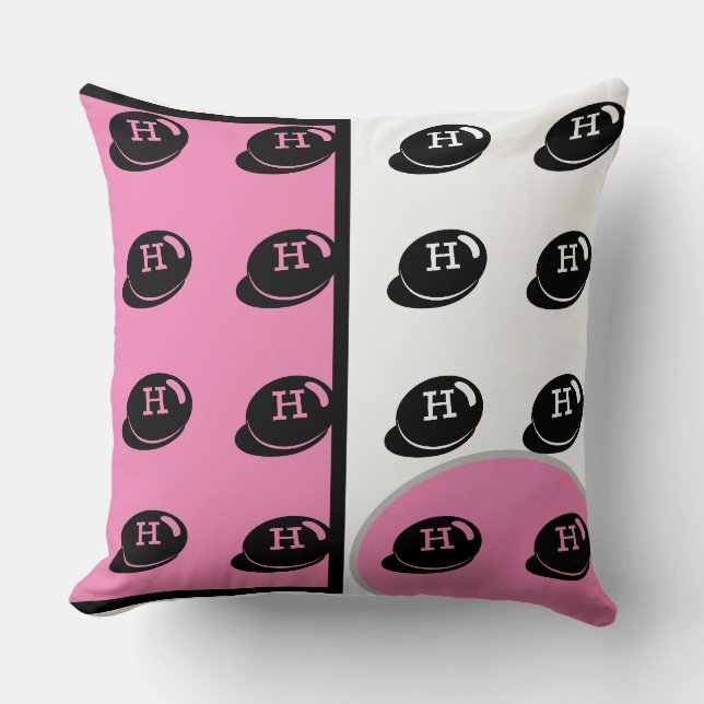 Baby RoomCUTE_PINK_WHITE_BLACK_GRAY RMDESIGNFLO5 Kissen (Vorderseite)