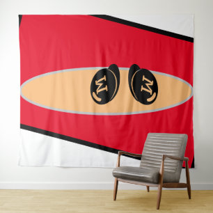 Baby RoomCUTE_RED_WHITE_BLACK_ RMDESIGNFLO55 Wandteppich