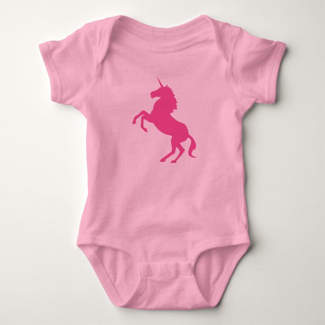 Baby-Rosa-Einhorn-Ballettröckchen-Bodysuit Baby Strampler (Vorderseite)