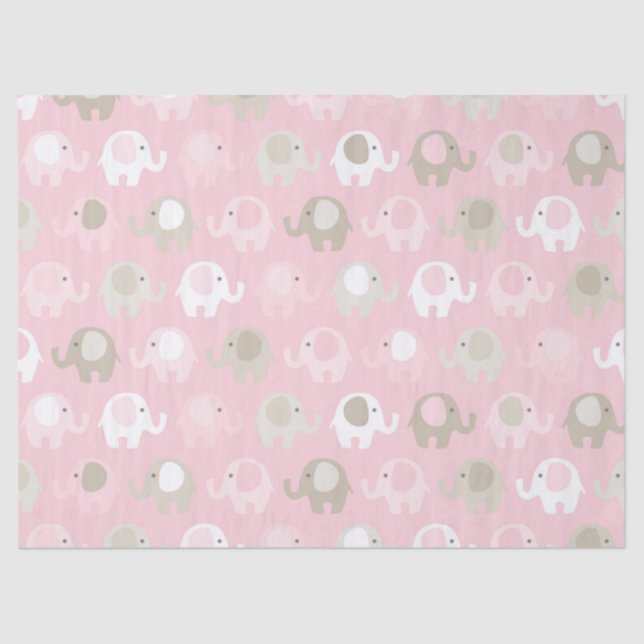 Baby-rosa Elefant Seidenpapier (Vorderseite)