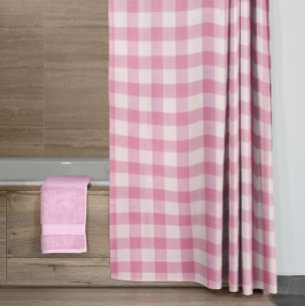Baby Rosa Gingham Duschvorhang