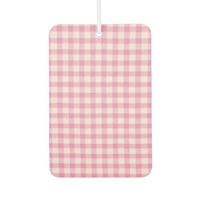 Baby-Rosa-Gingham-Muster Autolufterfrischer (Vorderseite)