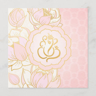 Baby-Rosa-GoldGanesh indische Hochzeits-Einladung Einladung