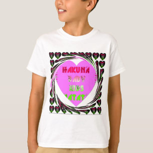 Baby Rosa Herzen Hakuna Matata Baby Kinder Design. T-Shirt