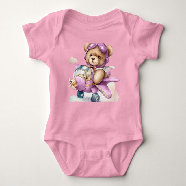 Baby rosa Jumpsuit Strampler (Vorderseite)