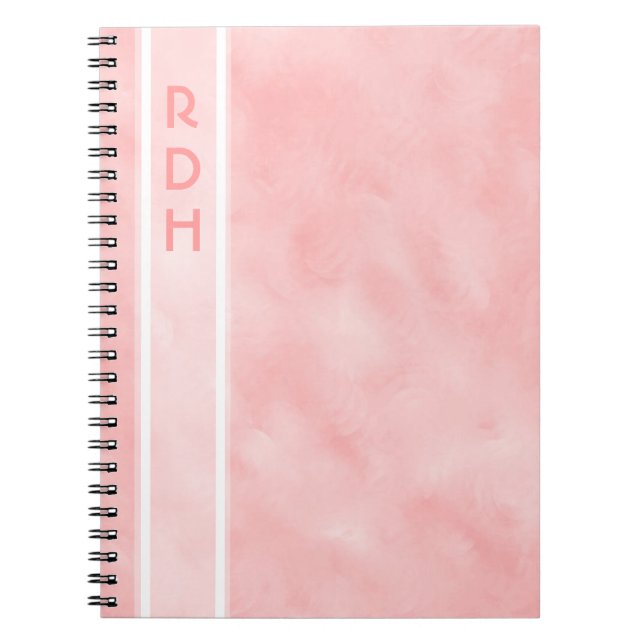 Baby-Rosa-Monogramm-Notizbuch Notizblock (Vorderseite)