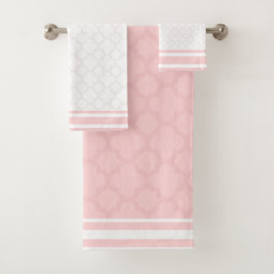 Baby-Rosa Quatrefoil Bad-Tuch-Set Badhandtuch Set