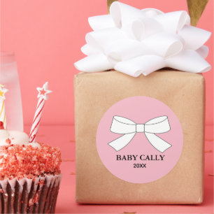 BABY Rosa Tiara-Party Klassischer Rund-Sticker Runder Aufkleber