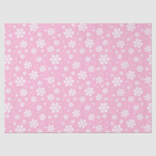 Baby Rosa und weiße Weihnachts-Schneeflocken-Muste Seidenpapier