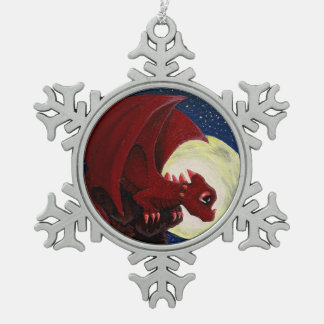Baby-rote Drache-Schneeflocke-Verzierung Schneeflocken Zinn-Ornament