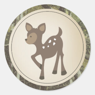 Baby-Rotwild-Camouflage-Baby-Dusche Runder Aufkleber