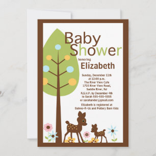 Baby-Rotwild-neutrale Babyparty-Einladung Einladung