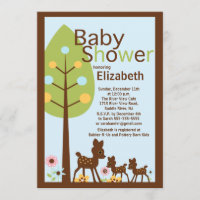 Baby-Rotwild paart mehrfache Babyparty-Einladung