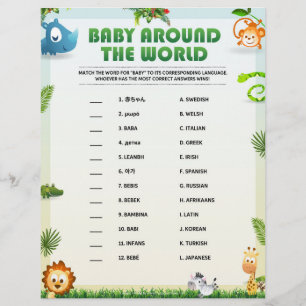 Baby rund um die Welt [Thema Tiere] Briefbogen