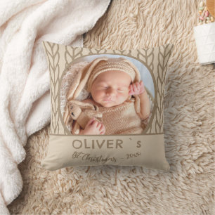 Baby`s 1. Weihnachten Strick-Foto  Kissen