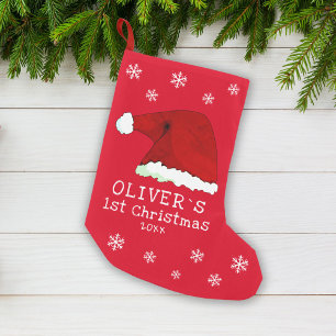 Baby`s erste Weihnachts-Rote Weihnachtsmannmütze  Kleiner Weihnachtsstrumpf