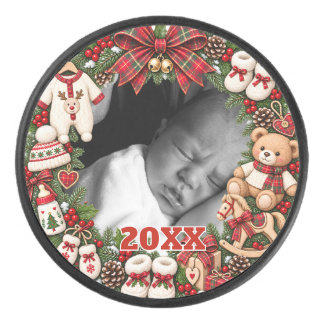 Baby’s erstes Weihnachten – Benutzerdefiniertes Fo Eishockey Puck