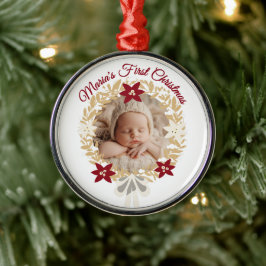 Baby’s erstes Weihnachten Goldkranz Ornament Aus Metall