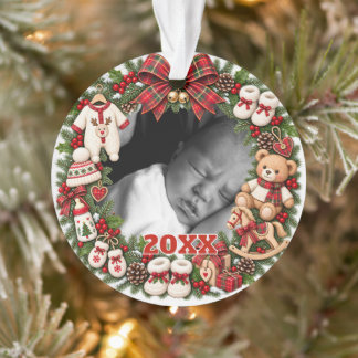 Baby’s erstes Weihnachten individuelles Foto Jahr Ornament