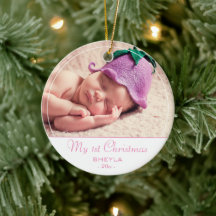 Baby`s erstes Weihnachten Rosa Baby Mädchen Foto