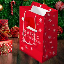 Baby`s erstes Weihnachten roter Santa Hut Schneefl