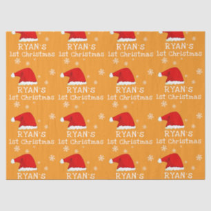 Baby`s erstes Weihnachten roter Santa-Hut Schneefl Seidenpapier