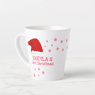 Baby`s erstes Weihnachten Santa Hut Schneeflocke K Milchtasse