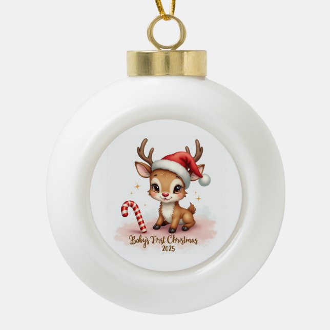 Baby’s First Christmas 2025 – Ceramic Ornament (Vorderseite)