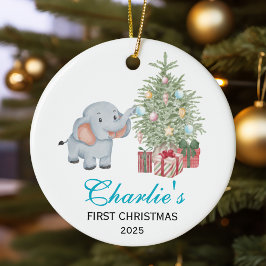 Baby’s First Christmas Personalized Elephant Keramik Ornament