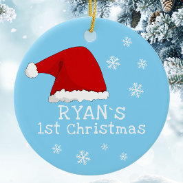 Baby`s First Christmas Red Weihnachtsmannmütze Sno Keramik Ornament