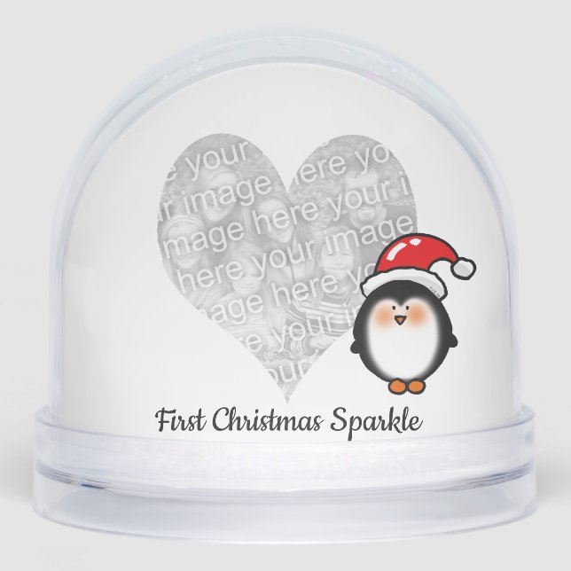 Baby’s First Christmas – Santa Penguin Schneekugeln (Vorderseite)