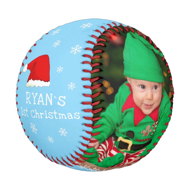 Baby`s First Christmas Weihnachtsmannmütze Snowfla Baseball (Schrägansicht)