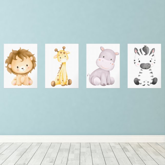 Baby Safari Animal Wall Decor (Parquet)