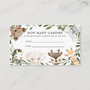 Baby Safari Devine Combien De Candies Carte