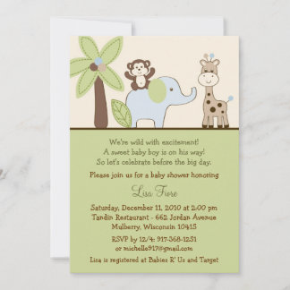 Baby Safari Jungle Animal Baby Shower Einladungen