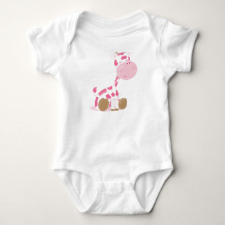 Baby Safari Pink Sleepy Giraffe Kinderzimmer Kunst Baby Strampler