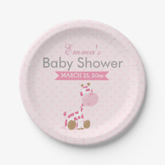 Baby-Safari-Rosa-schläfriges Pappteller
